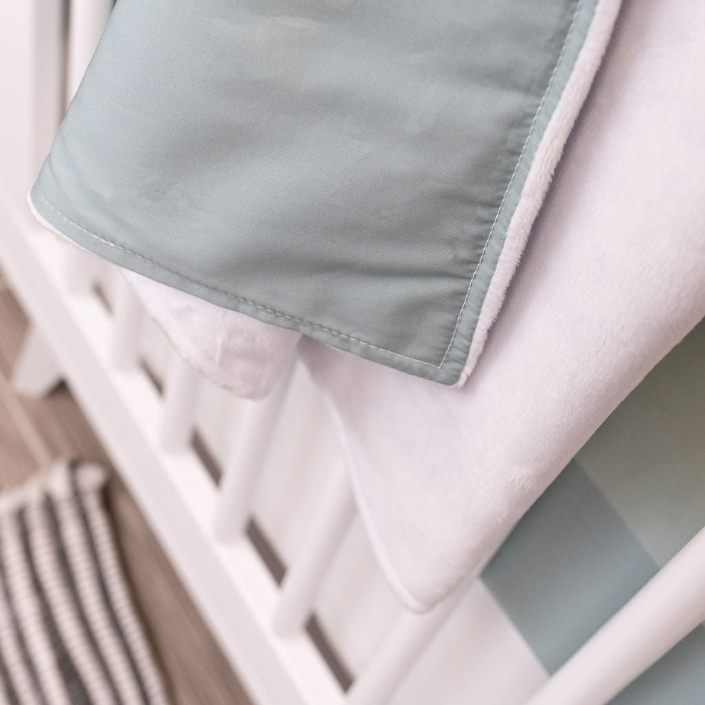 By the Sea - Baby Blanket - Foggy Blue - Solids - Olli+Lime
